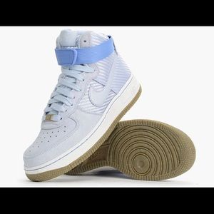 Nike Air Force one high top blue suede